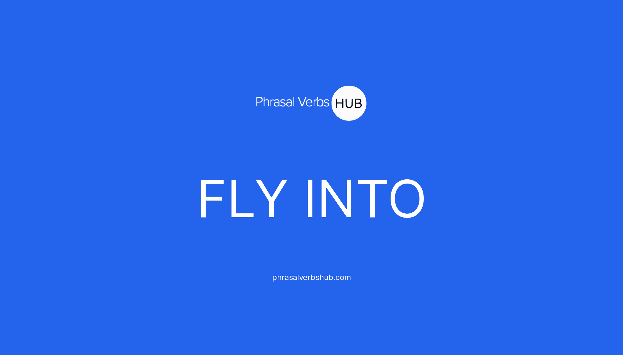 FLY INTO | Phrasal Verb Meaning & Examples